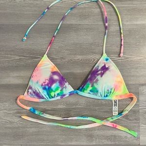Victoria’s Secret PINK tie dye triangle string bikini top size small